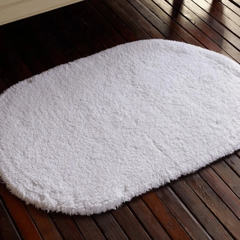 Five Star Hotel White Door Mat Toilet Carded Cotton Bath Rugs manufacturers